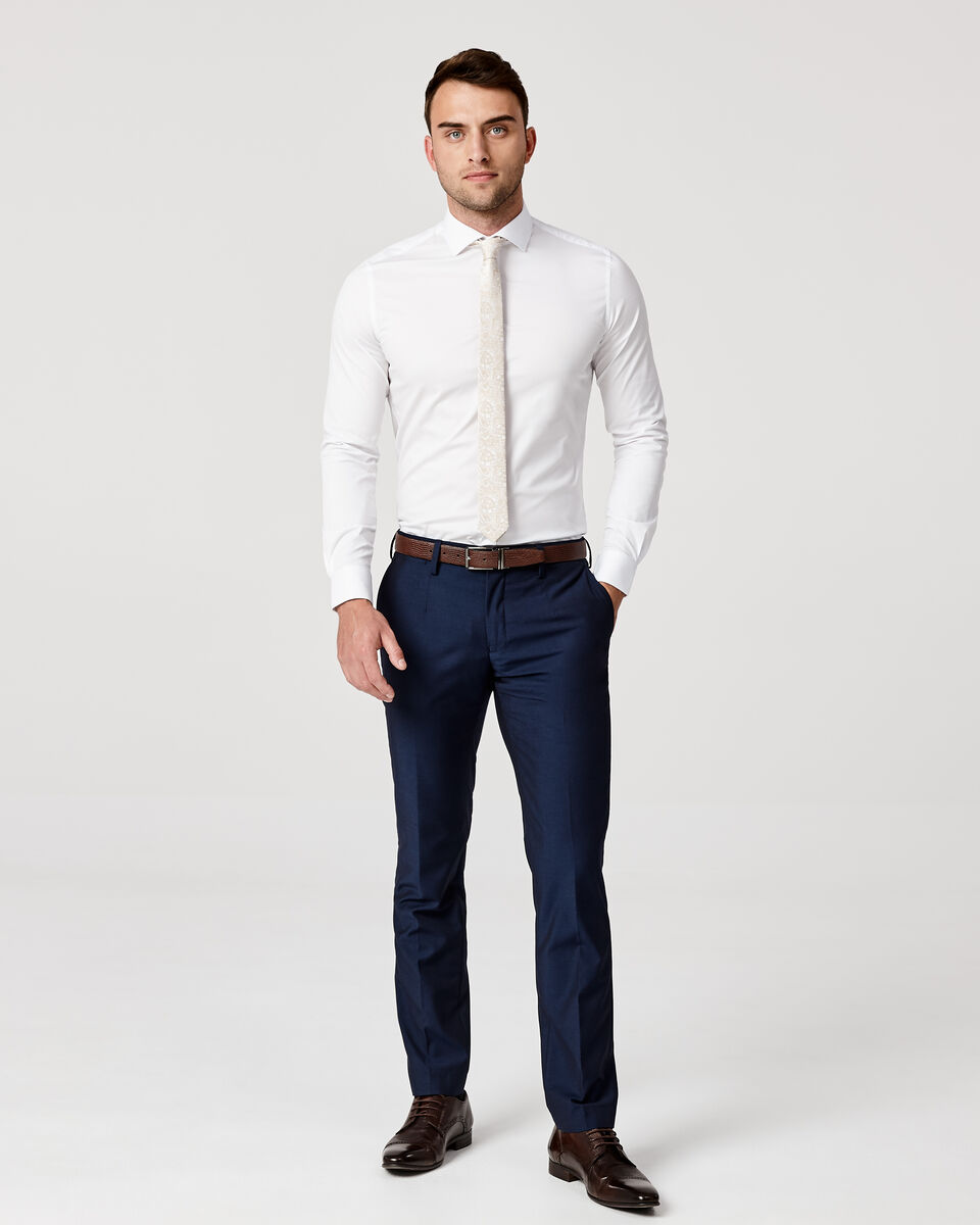 Ultra Slim Long Sleeve Twill Shirt, White, hi-res